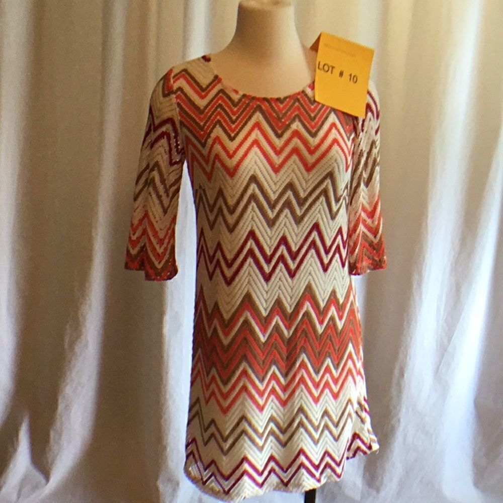Chevron knit weave dress in medium lined